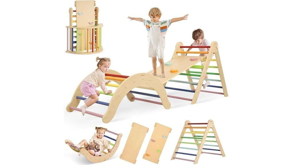 adjustable wooden climbing frame