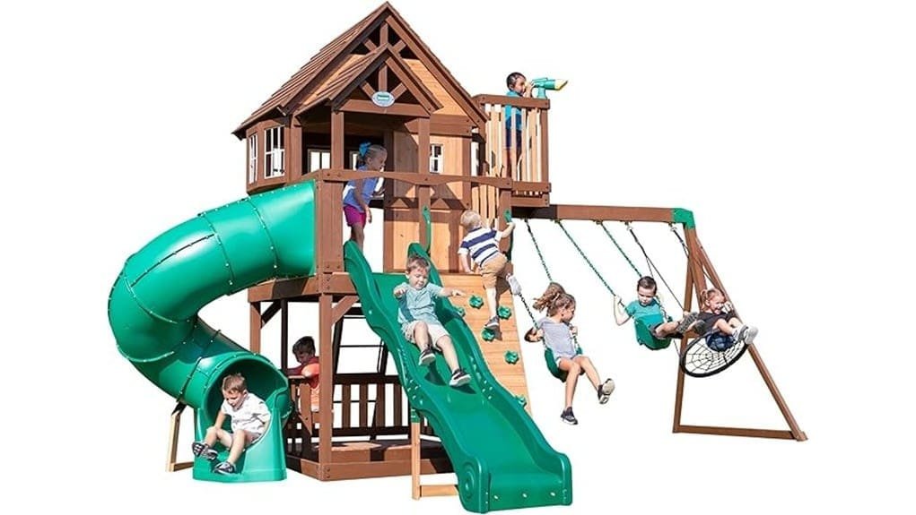 all cedar skyfort swing set