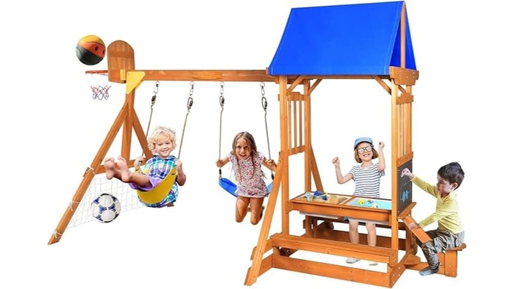 backyard 6 in 1 wooden playset