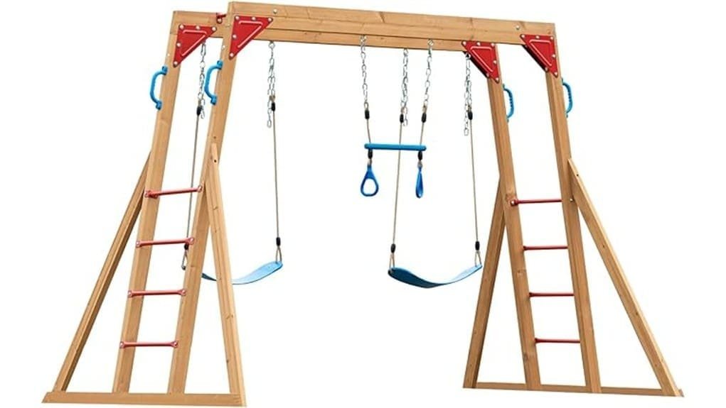 backyard wooden dolphin swing sets