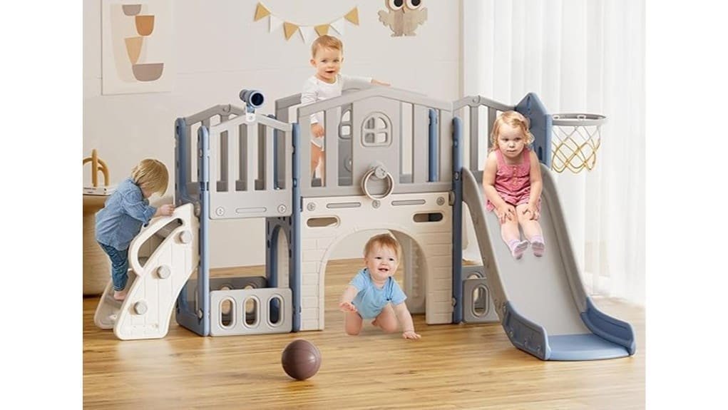 blue toddler slide set