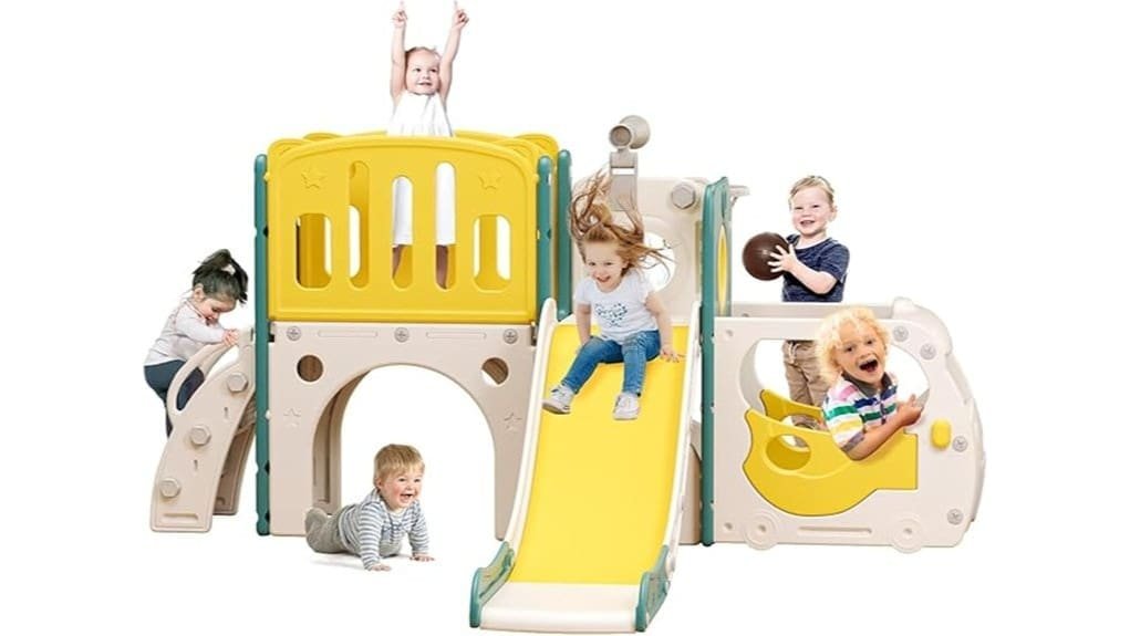 bus themed toddler play slide