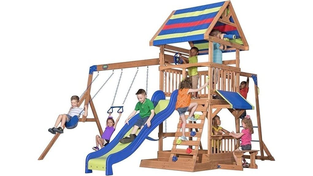 cedar beachfront swing set