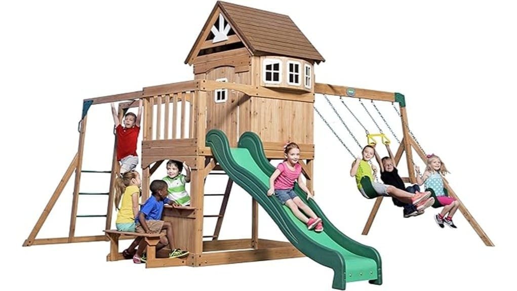 cedar wood montpelier swing set
