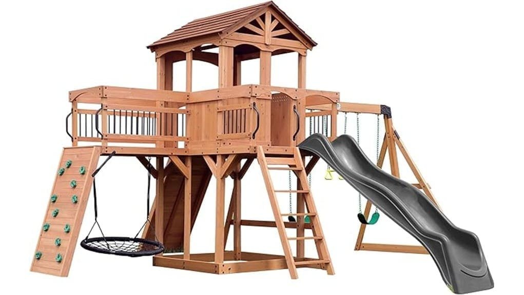 cedar wood sterling swingset