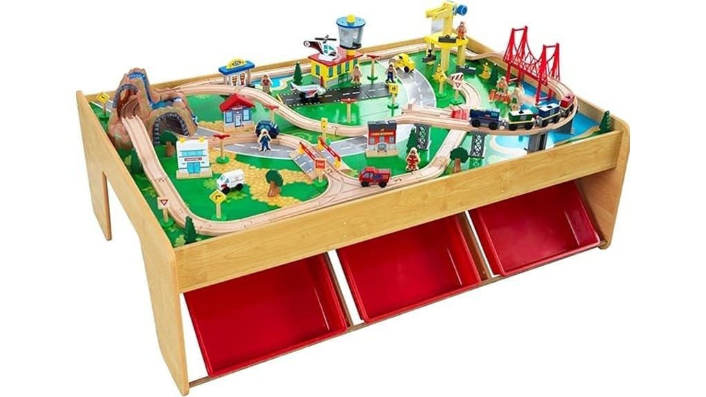 children s detailed wooden train set