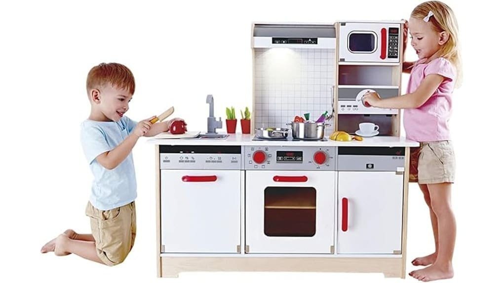 colorful compact realistic wooden kitchen