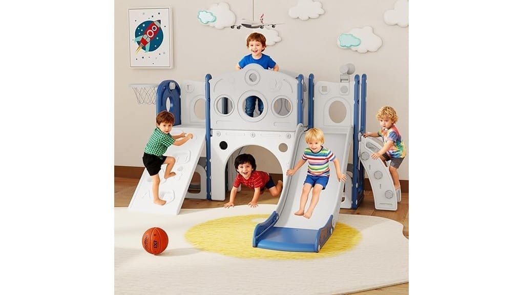 compact colorful toddler indoor slide