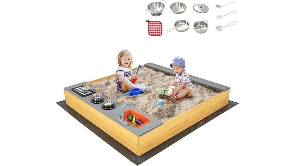 compact kids sandbox with canopy