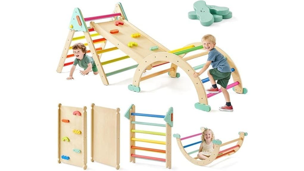 compact montessori style climbing triangle