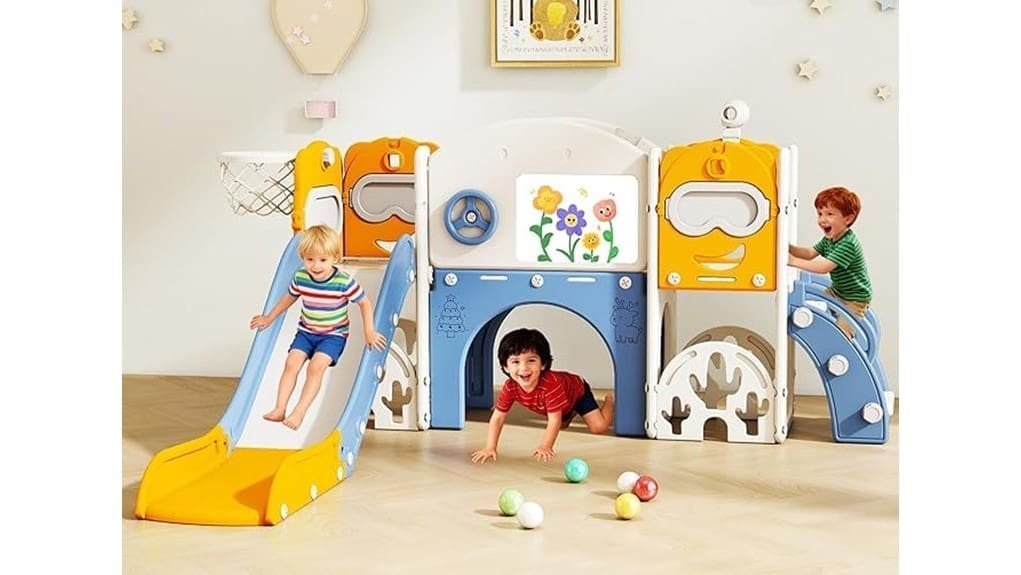 compact versatile toddler slide set
