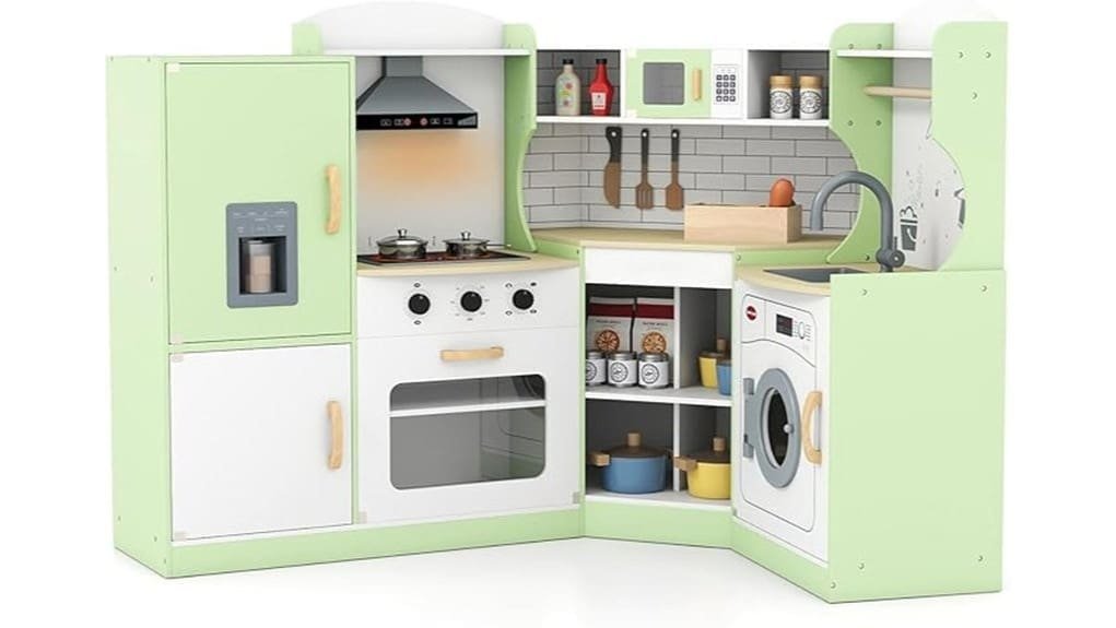 compact wooden kids kitchen
