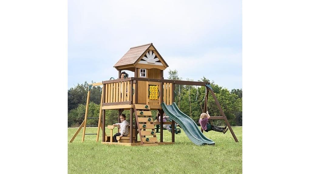 dolphin wooden castle swing