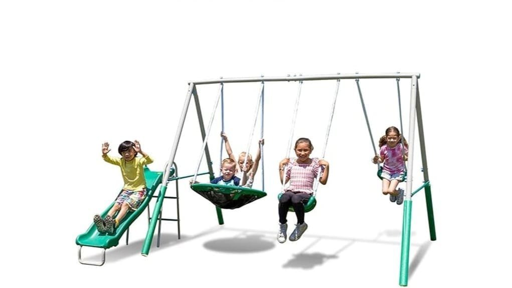 durable backyard metal swing set