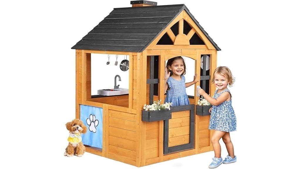 durable colorful wooden playhouse