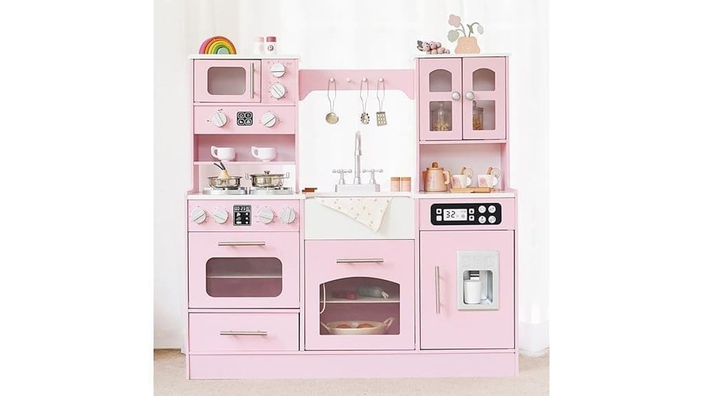 durable kid friendly wooden pretend kitchen