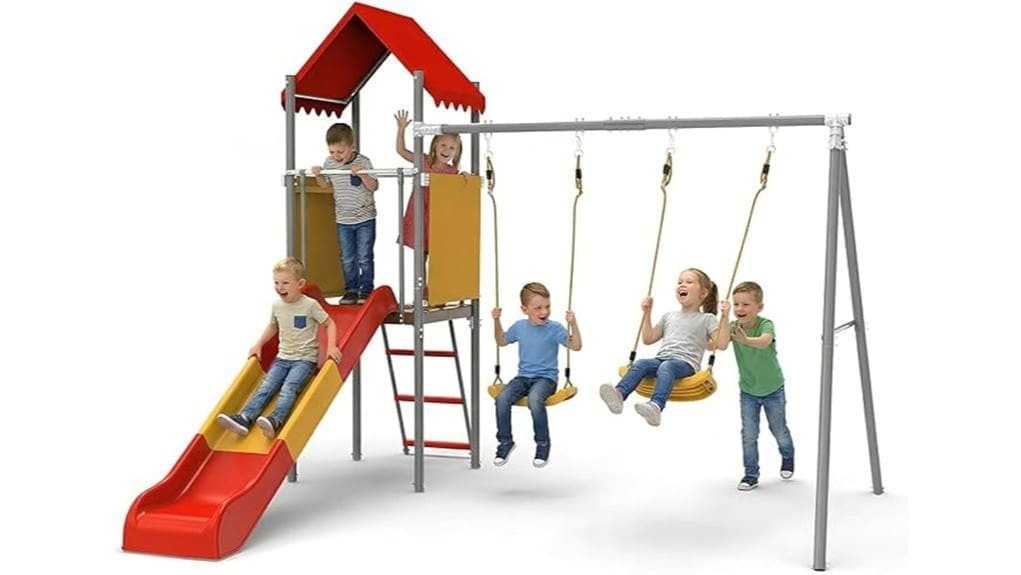 durable metal backyard swing set