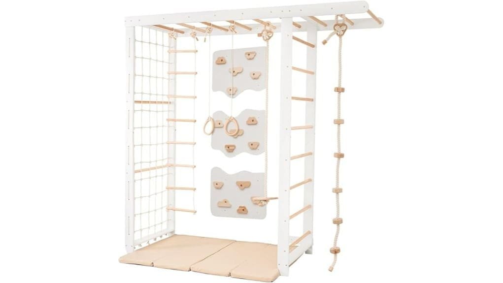 indoor wooden kids climbing gym