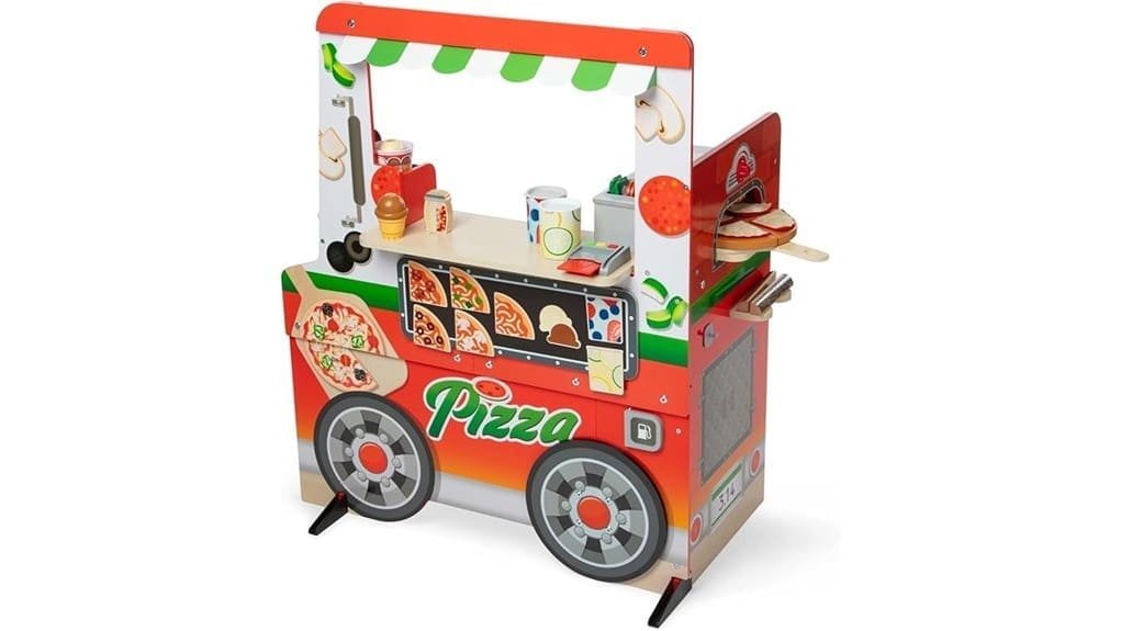 interactive wooden pizza truck