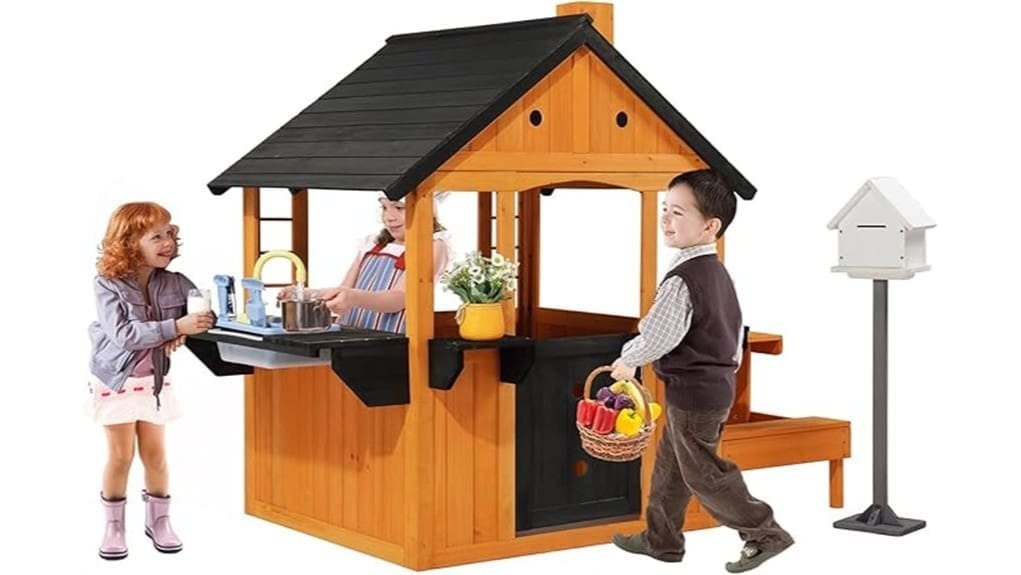 kids outdoor wooden playhouse