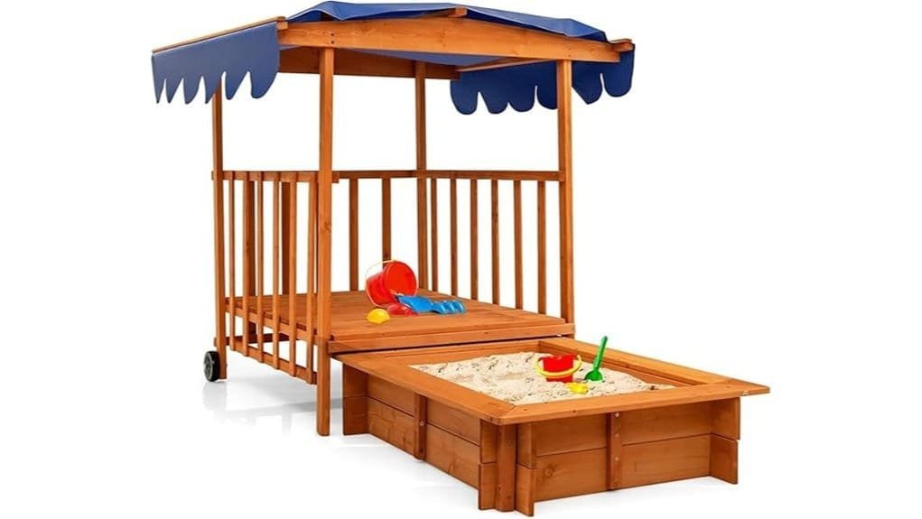 kids retractable sandbox with canopy