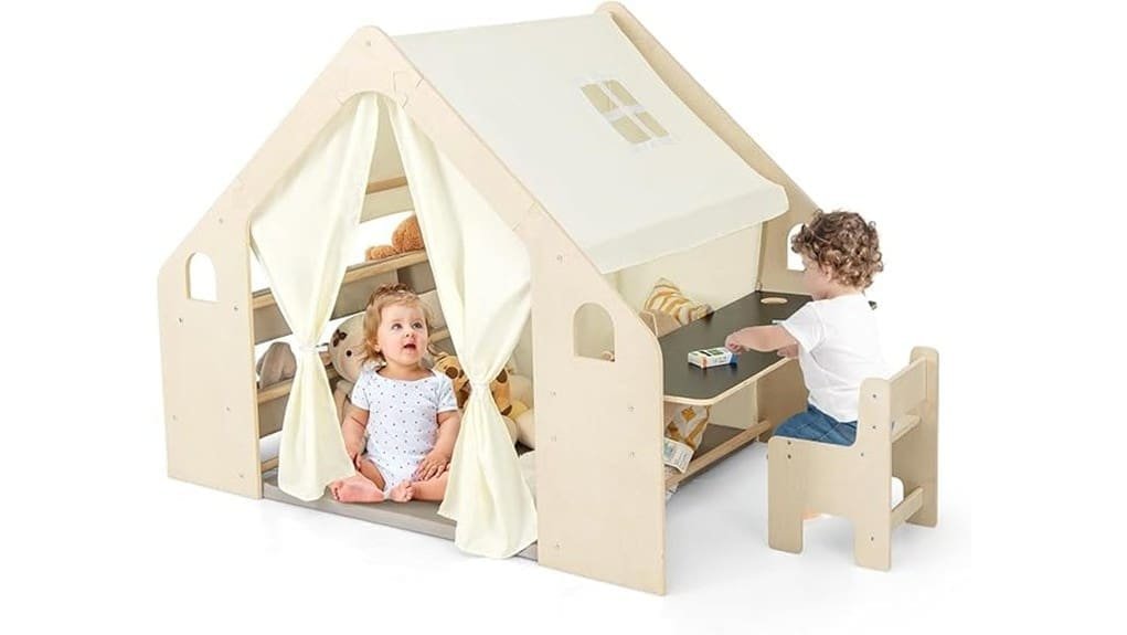 large kids wooden frame tent