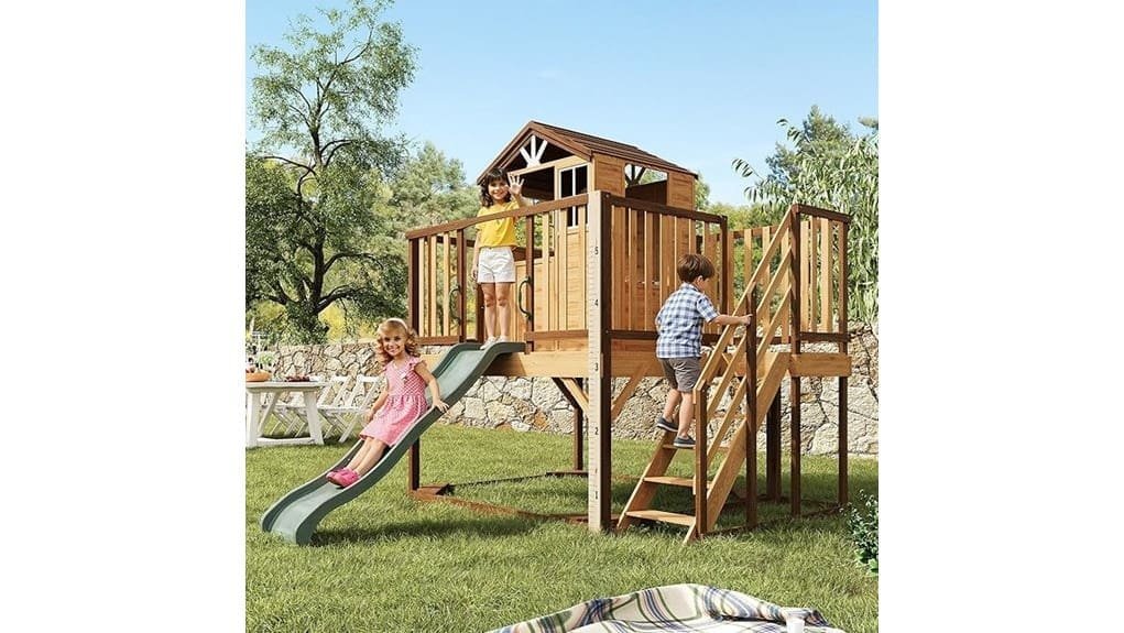 large wooden outdoor playhouse