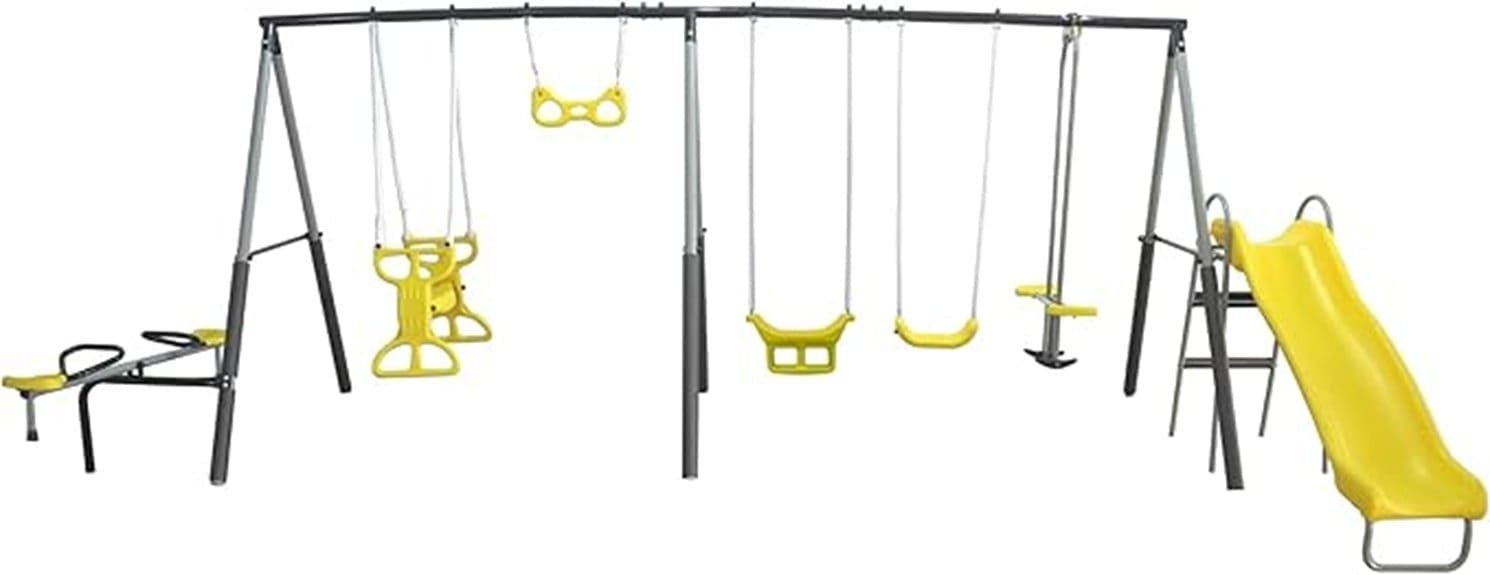 metal a frame kids swing