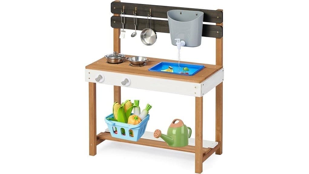 outdoor wooden water play kitchen