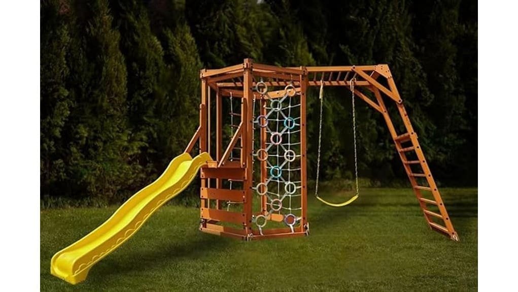 spacious durable wooden playset