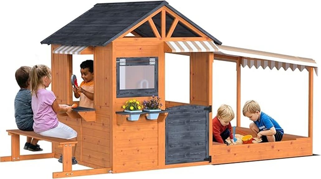 sturdy backyard wooden playhouse