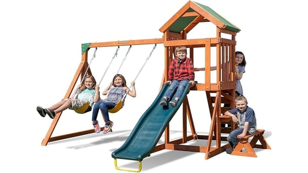 sturdy cedar swing set