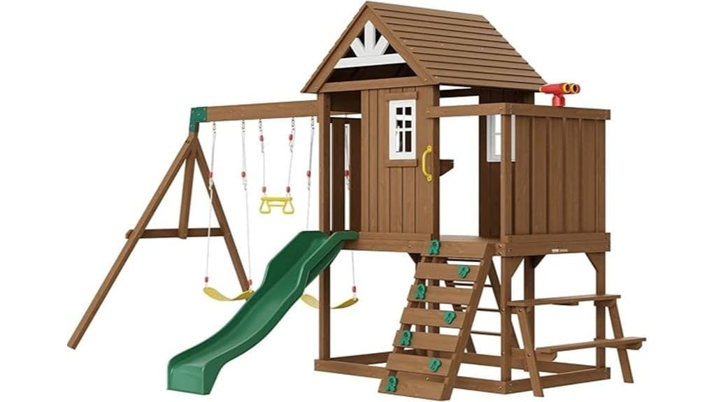 vevor 9 in 1 wooden swingset