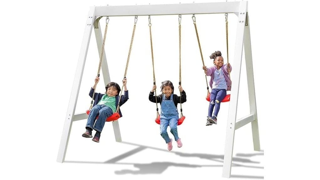 vinyl wood swingset assembly review