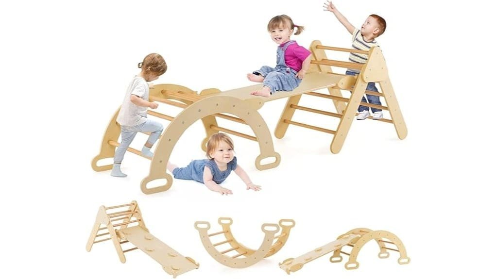 wooden 5 in 1 toddler climber