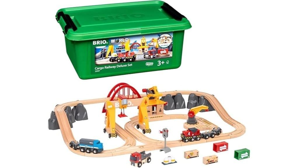 wooden cargo train set