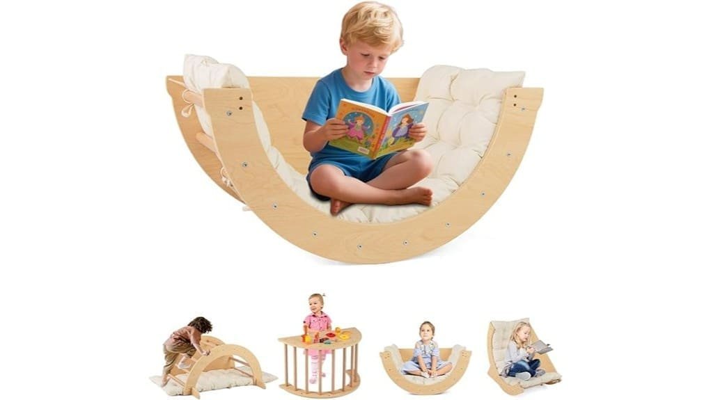 wooden infant climber rocker