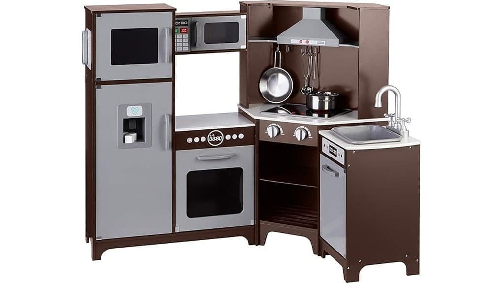 wooden interactive kids kitchen