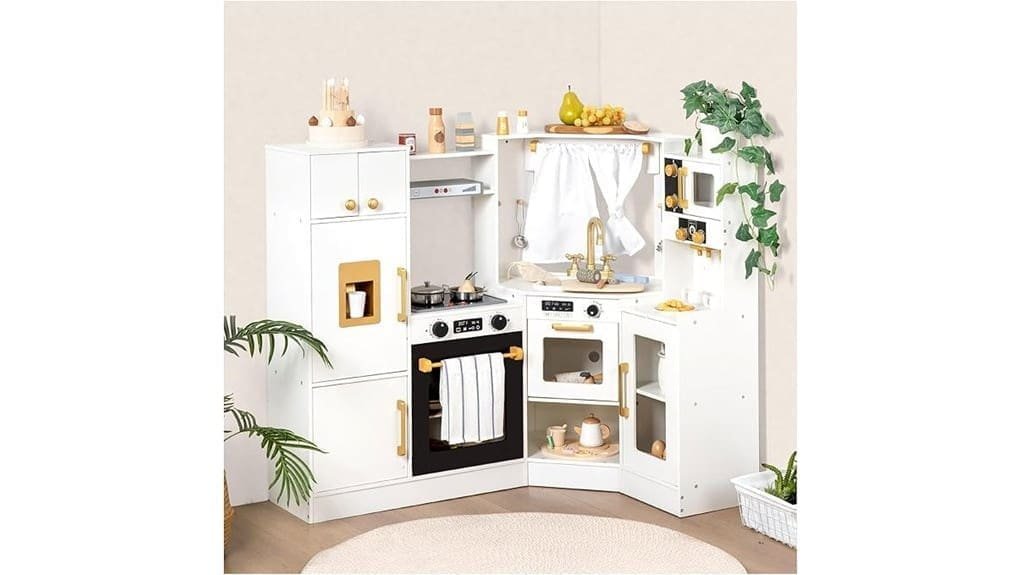 wooden interactive play kitchen