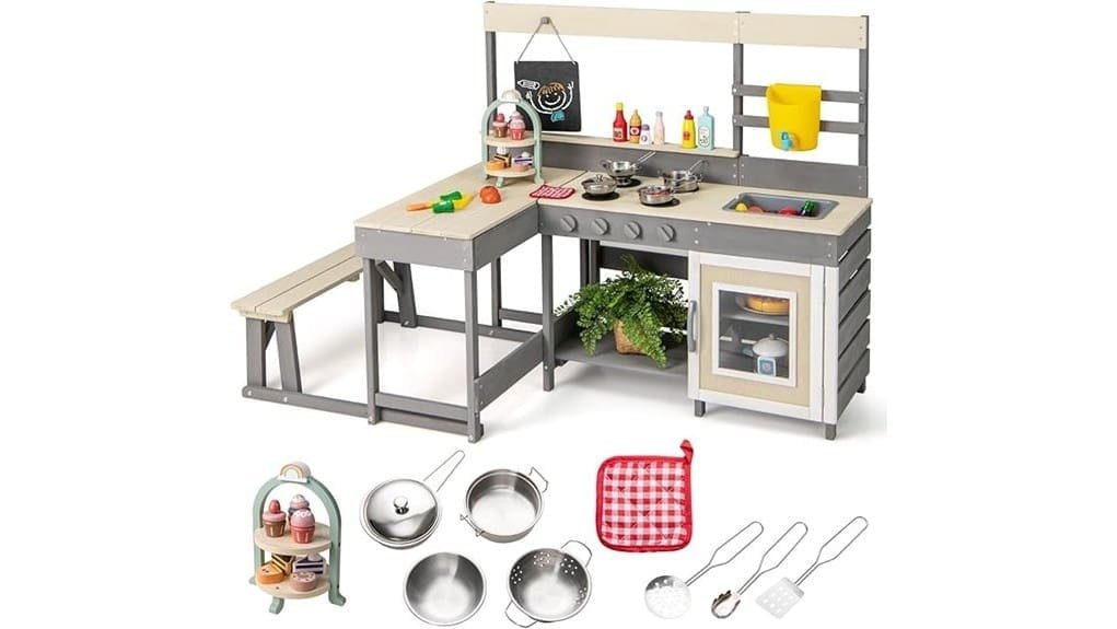 wooden outdoor mud kitchen