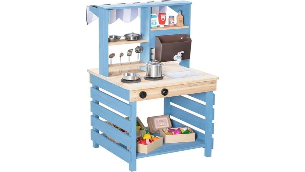 wooden outdoor mud play kitchen