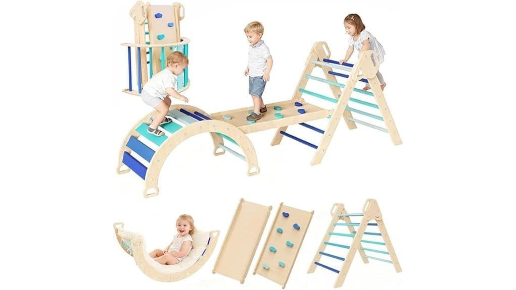 wooden pikler triangle set