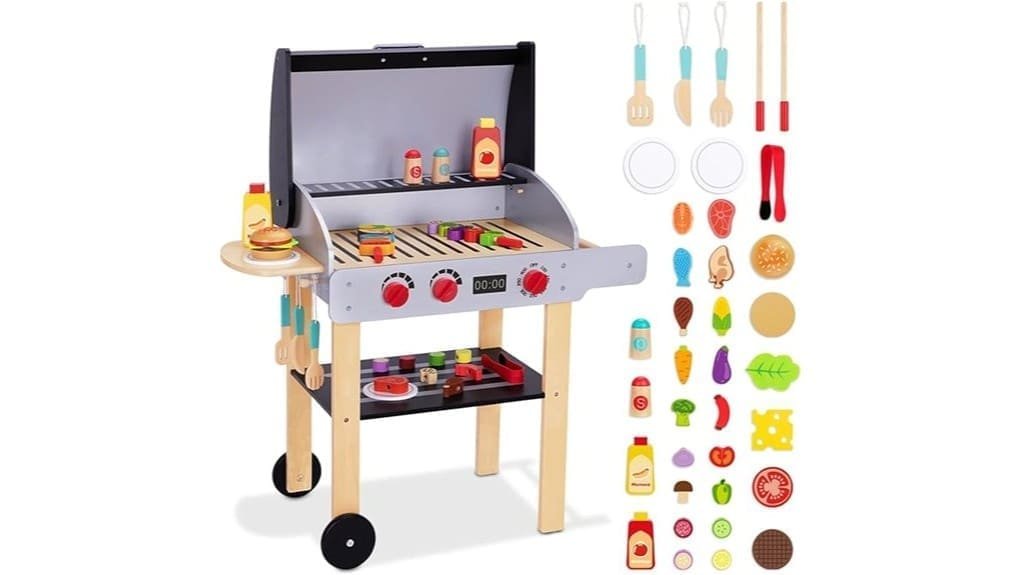wooden pretend barbecue grill