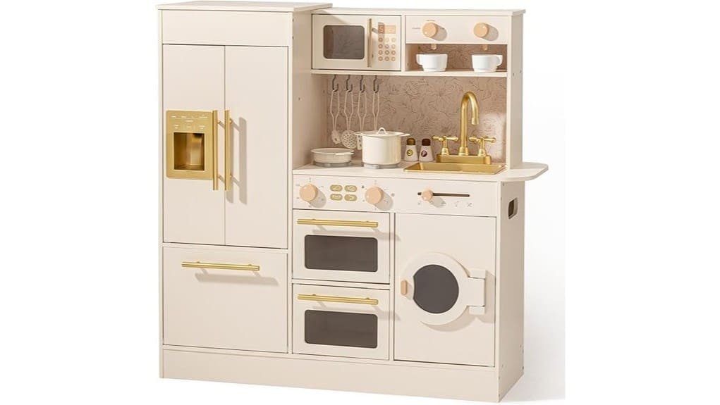 wooden pretend kitchen set
