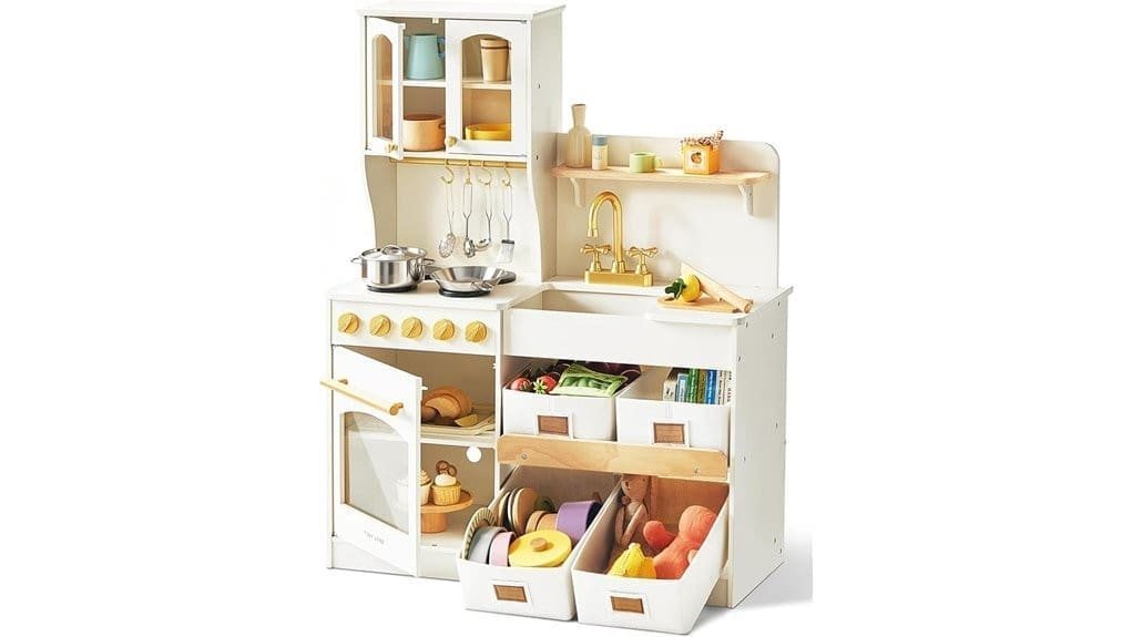 wooden pretend kitchen set