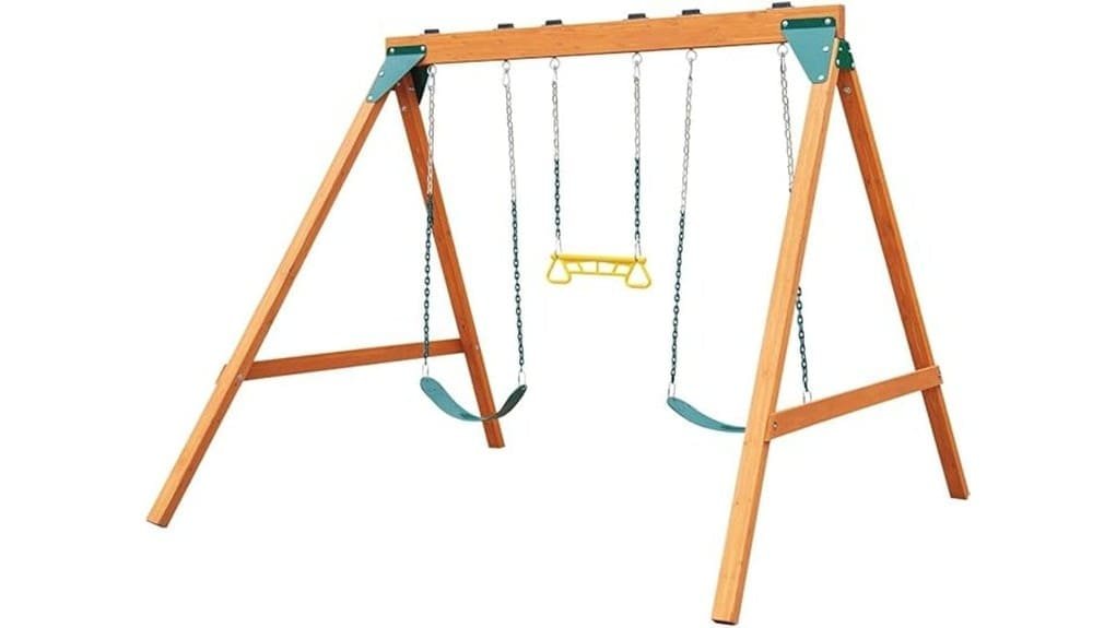wooden ranger swing set