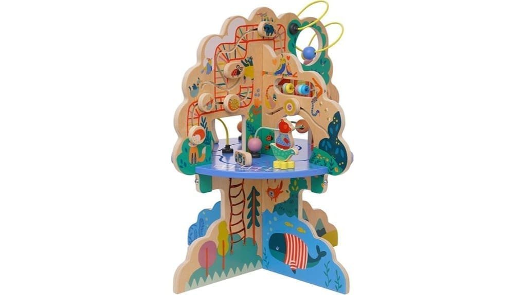 wooden toddler activity center