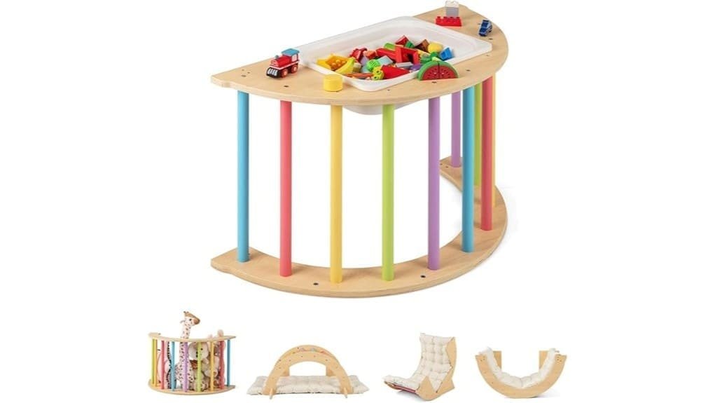 wooden toddler climber rocker