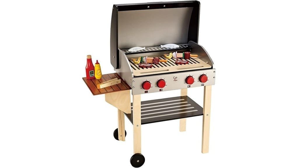 wooden toy barbecue set