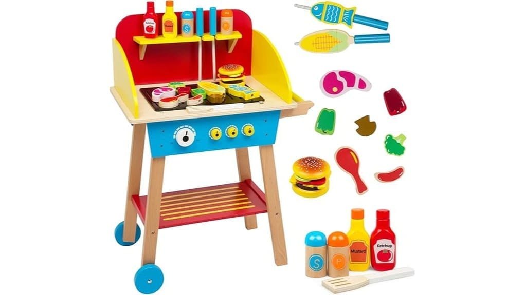 wooden toy barbecue set